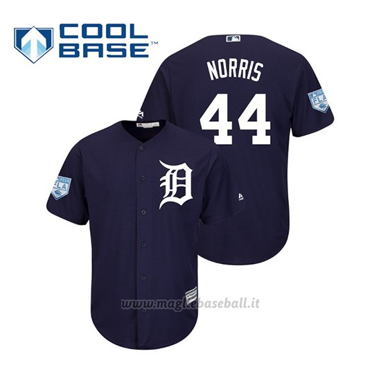 Maglia Baseball Uomo Detroit Tigers Daniel Norris Cool Base Entrenamiento De Primavera 2019 Blu